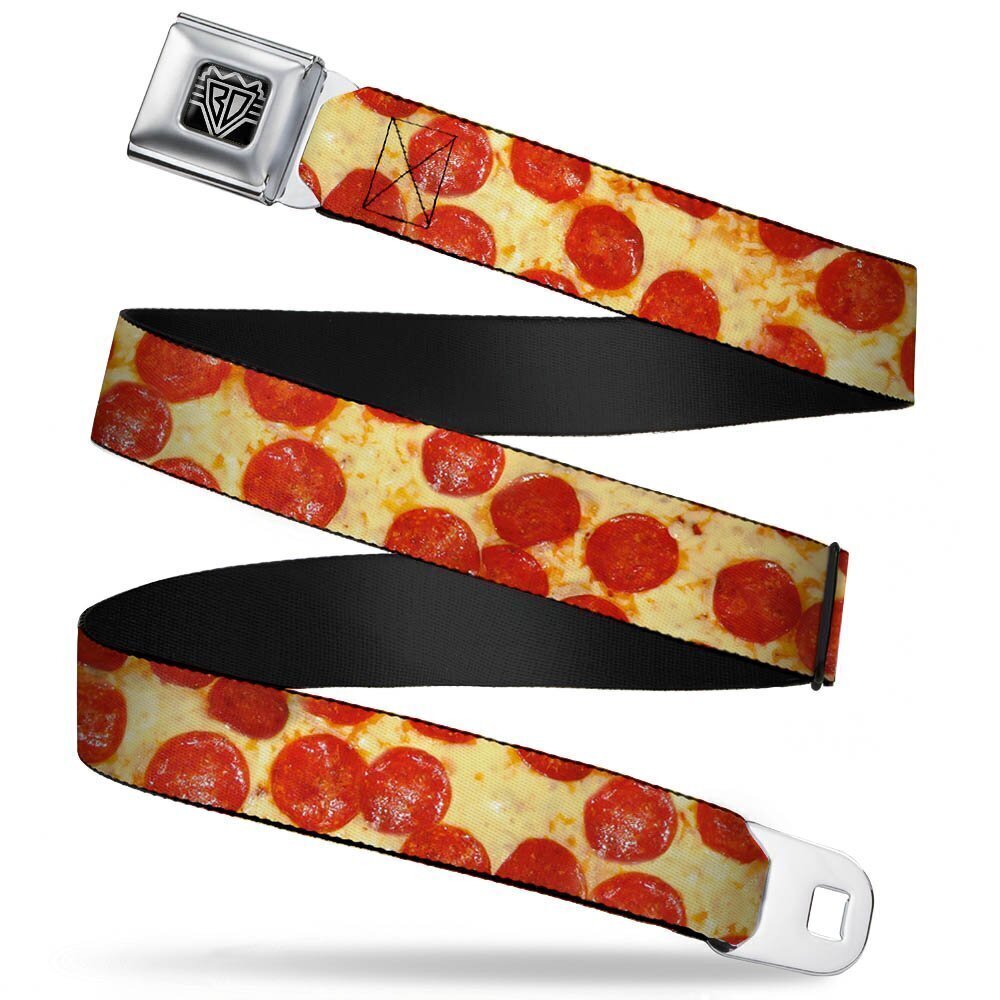 1637 Seatbelt Belt - Pepperoni Pizza Vivid - 1.0" Wide - 20-36 Inches in